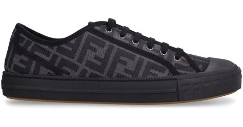 fendi grey sneakers|fendi black fabric sneakers.